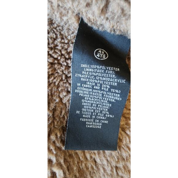 Buffalo David Bitton Men's Brown Faux Leather Sherpa Lined Aviator Jacket 4X Big - Picture 5 of 11